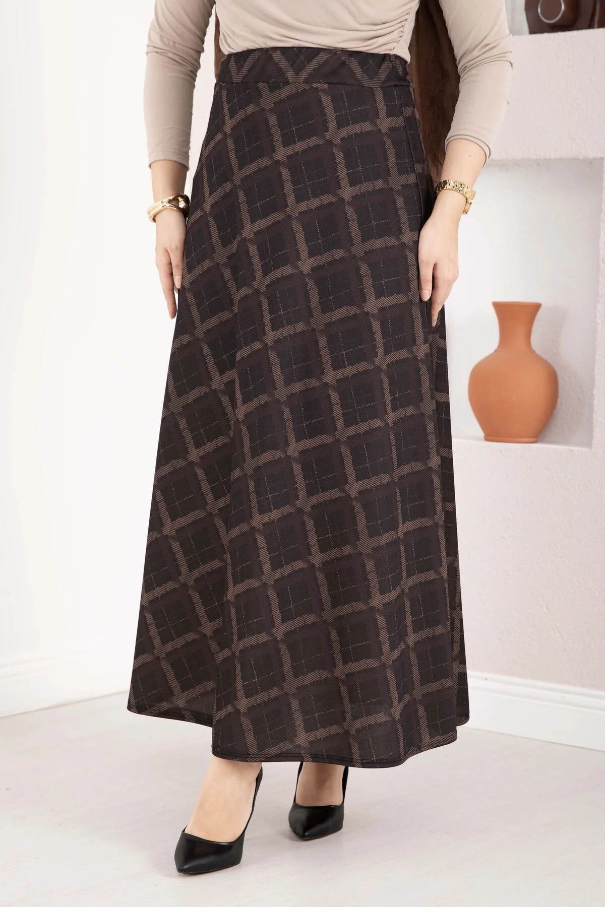 Baklava Pattern Scuba Skirt Black – Bild 2