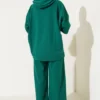 Hooded Oversized Two-Piece Set Emerald – Image 3