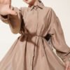 Balloon Sleeve Hidden Button Parachute Shirt