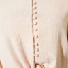 Balloon Sleeve Tied Front Short Shirt Beige - Image 4