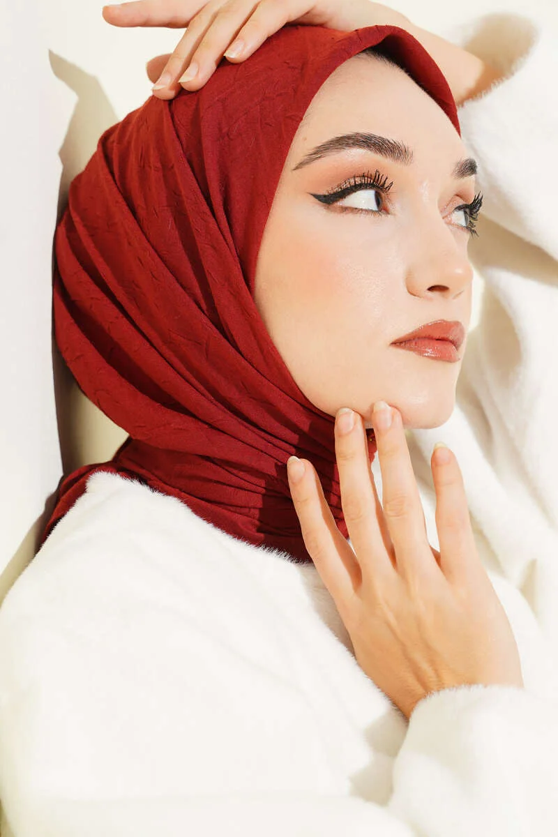 Basic Bamboo Crinkle Scarf Burgundy