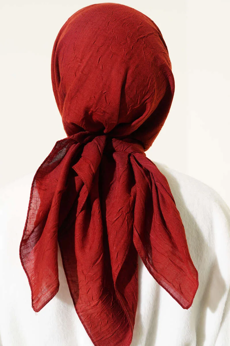 Basic Bamboo Crinkle Scarf Burgundy – Bild 3
