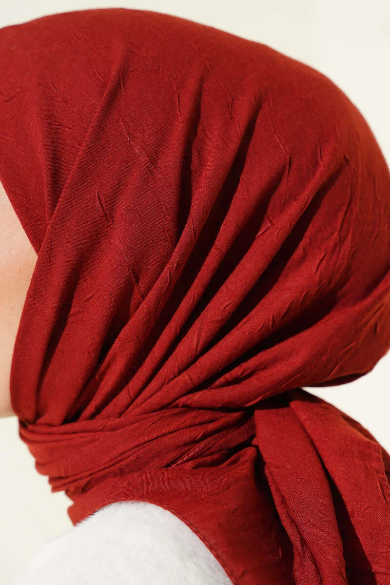 Basic Bamboo Crinkle Scarf Burgundy – Bild 4