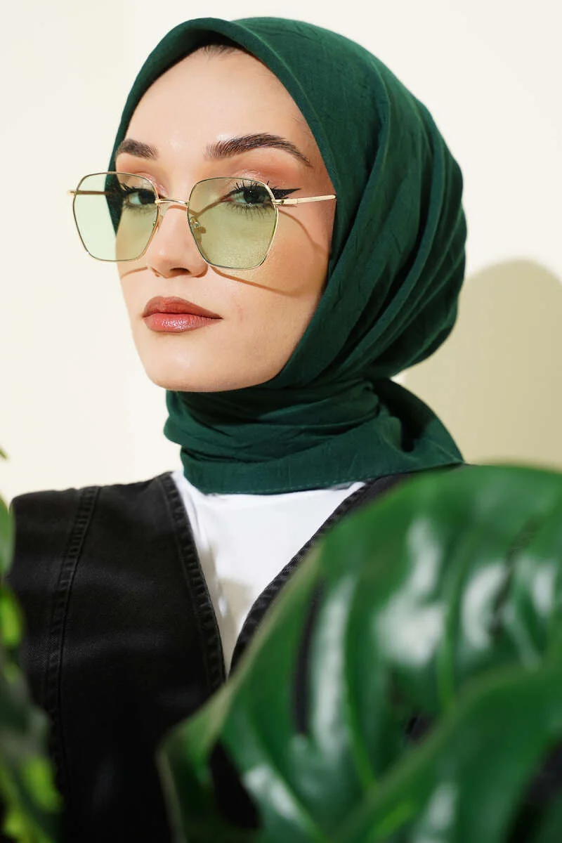 Basic Bamboo Crinkle Scarf Emerald - immagine 2