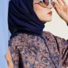 Basic Plain Winter Scarf Navy Blue - Image 2