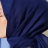 Basic Plain Winter Scarf Navy Blue - Image 4