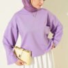 Basic Wide Sleeve Blouse Lilac
