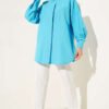 Basic Hidden Button Shirt Turquoise - Imagen 2