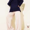 Basic Oversized Knit Tunic Navy Blue - Image 2