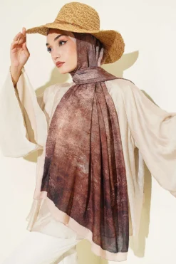 Alternative view of Batik Degrade Bamboo Crepe Shawl Beige