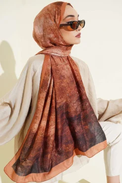 Alternative view of Batik Degrade Bamboo Crepe Shawl Camel