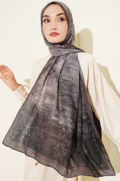 Alternative view of Batik Degrade Bamboo Crepe Shawl Mink