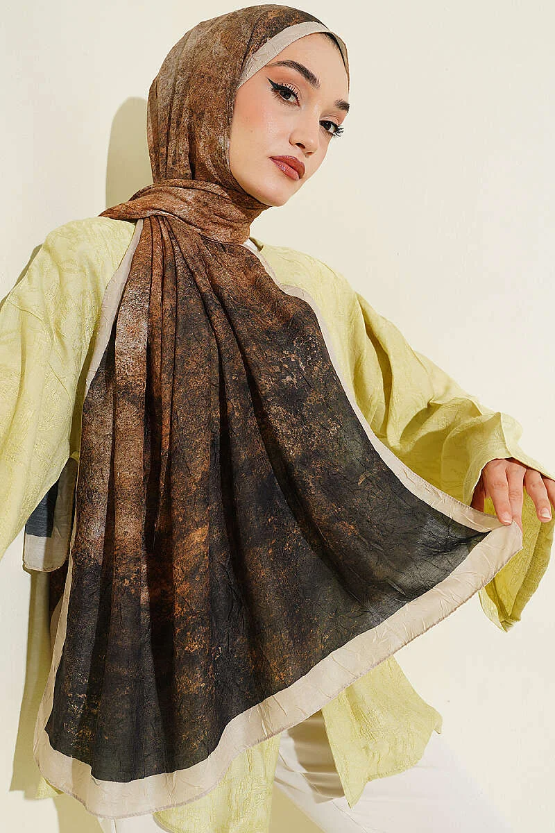 Batik Degrade Bamboo Crepe Shawl Stone