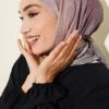 Batik Pattern Bamboo Crepe Scarf Mink - Image 2