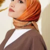 Batik Pattern Bamboo Crepe Scarf Mustard - immagine 2