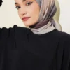 Batik Pattern Bamboo Crepe Scarf Stone