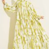 Batik Pattern Mandarin Collar Dress