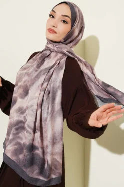 Batik Marbled Bamboo Crinkle Shawl Brown