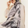 Batik Marbled Bamboo Crinkle Shawl Black - Image 5
