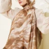 Batik Marbled Bamboo Crinkle Shawl Khaki
