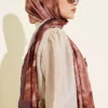 Batik Marbled Bamboo Crinkle Shawl Brown - Image 3