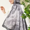 Batik Marbled Bamboo Crinkle Shawl Black - Image 2