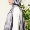 Batik Marbled Bamboo Crinkle Shawl Black - Image 3
