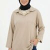 Collar Detail Tunic Beige