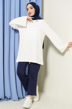 Alternative view of Collar Detail Tunic White