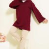 Collar Detail Tunic Burgundy - Afbeelding 2