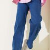 High-Waisted Wide Leg Denim Pants