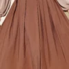 Belted Pleated Flared Skirt Brown - Afbeelding 4