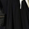 Belted Pleated Flared Skirt Black - Image 4