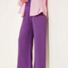 Belt Detail Pleated Trousers Lilac