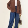 Wide-Legged Denim Pants with Belt Tie Navy Blue - Image 2