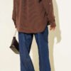 Wide-Legged Denim Pants with Belt Tie Navy Blue - Image 3