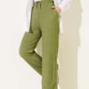 Belted Embossed Pants Green