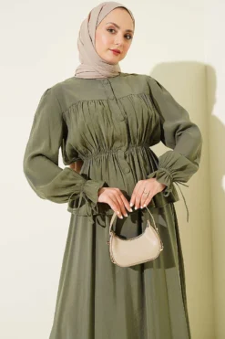 منظر بديل لـ Gathered Skirt Two-Piece Set Khaki