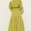 ⁦Elastic Waist Balloon Sleeve Pleated Dress⁩ - الصورة ⁦3⁩