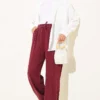 ⁦Elastic Waist Pocket Tencel Pants Burgundy⁩ - الصورة ⁦2⁩