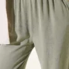 Elastic Waist Pocket Tencel Pants Khaki - Imagen 4