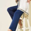 Elastic Waist Wide Leg Pants Indigo