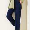 High Waist Denim Pants Navy Blue