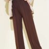 Waistband Scuba Pants Brown
