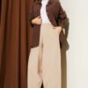 Elastic Waist Linen Balloon Pants Beige – Bild 2