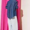 Elastic Waist Linen Balloon Pants Blue – Bild 3