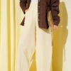 Elastic Waist Linen Balloon Pants Yellow