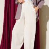 Elastic Waist Linen Balloon Pants Stone