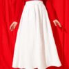 Elastic Waist Pleated Skirt White