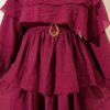 Belted Tiered Dress Burgundy - immagine 4